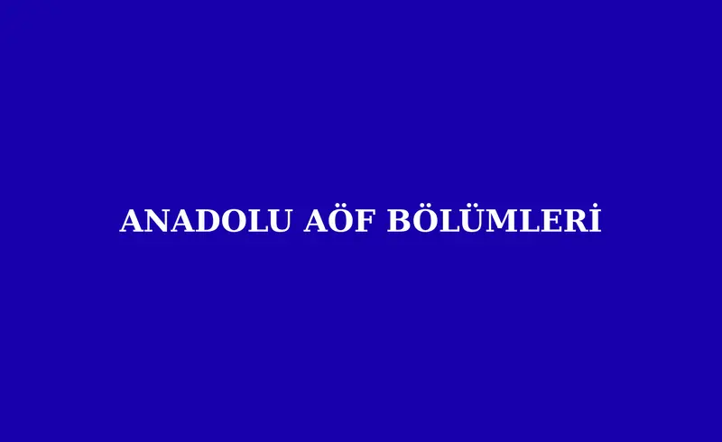AÖF 2 Yıllık Ve 4 Yıllık Bölümler