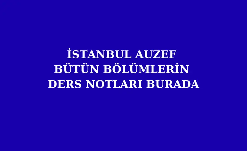 İstanbul AUZEF Çıkmış Sorular