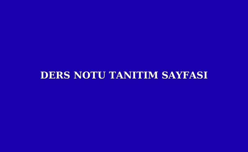 Ders Notu Tanıtım Sayfası