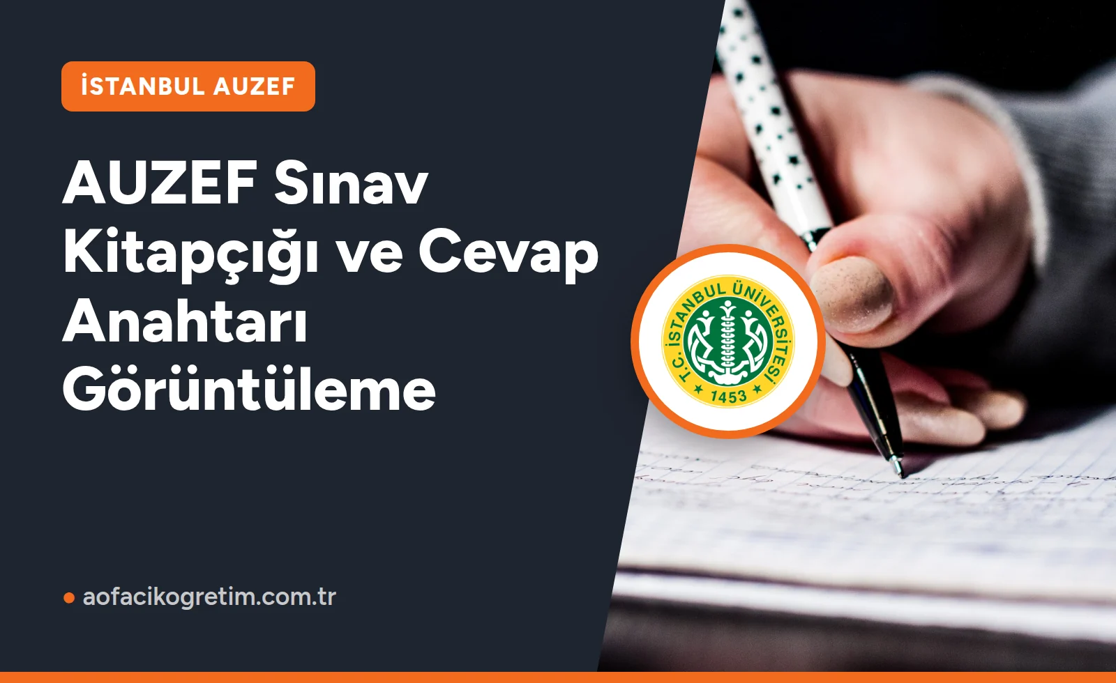AUZEF Sınav Kitapçığı ve Cevap Anahtarı Görüntüleme