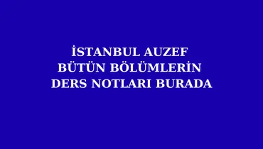 İstanbul AUZEF Çıkmış Sorular