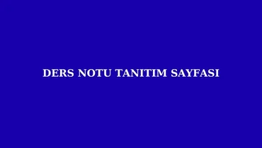 Ders Notu Tanıtım Sayfası